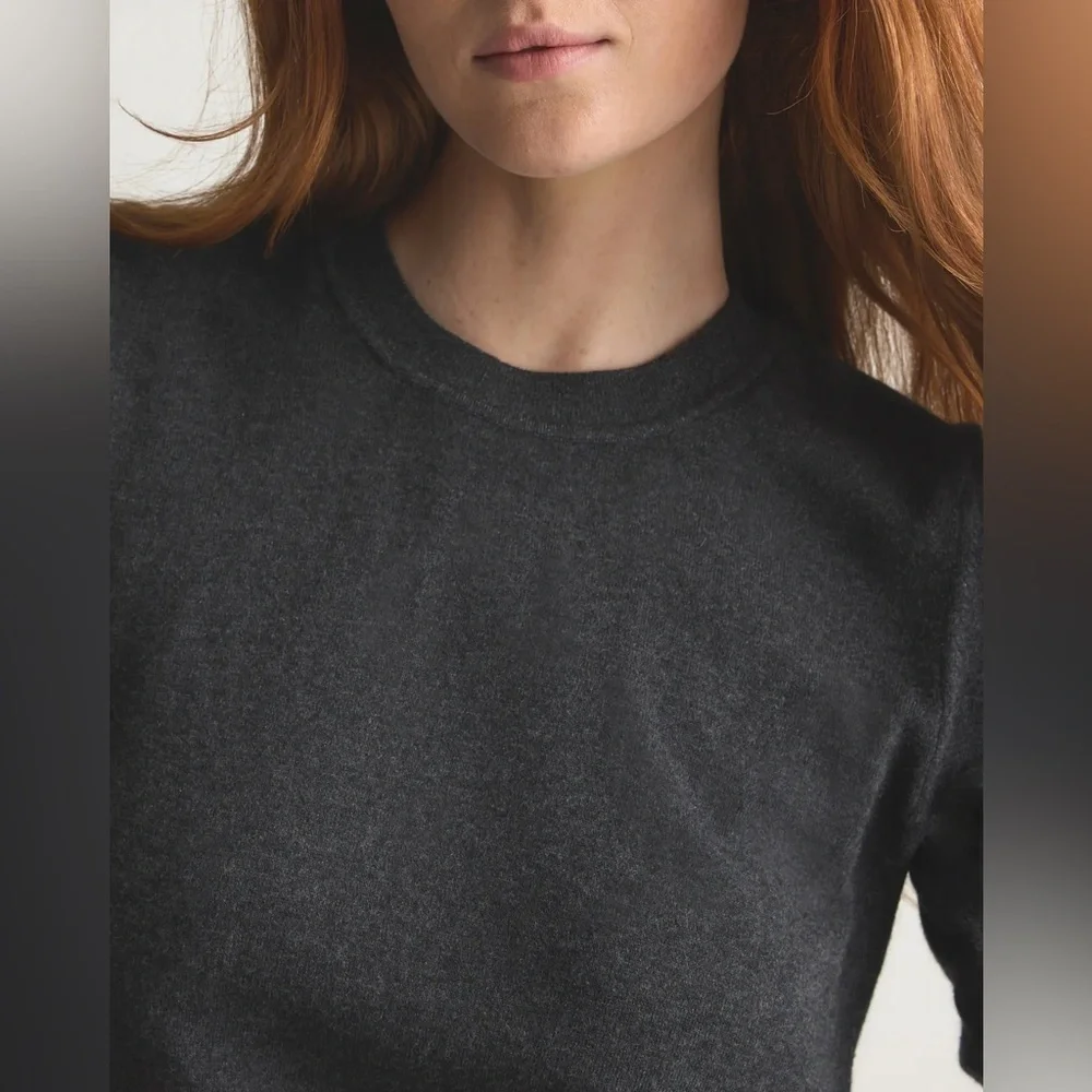Quince Lightweight Cotton Cashmere Crew Sweater Size XS